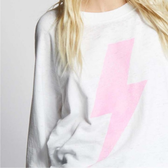 Recycled Karma AC/DC Pink Bolt Rock Out Sweatshirt - Picture 4 of 13